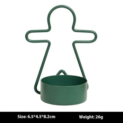 Gingerbread Man Small Candlestick Decoration Christmas Candlestick - Image 2
