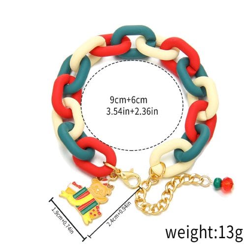 Creative Christmas Metal Chain Bracelet For Women Men Santa Claus Christmas Tree Snowflake Snowman Pearl Bangles New Year Gifts - Image 2