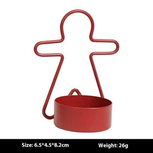 Gingerbread Man Small Candlestick Decoration Christmas Candlestick - Image 6