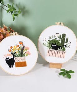 Holiday Cat Handmade Embroidered Diy Material Bag
