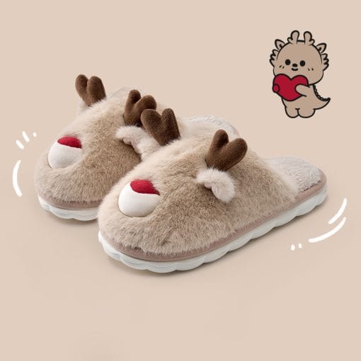 Cartoon Cotton Slippers Inner Velvet Insulated Cotton-padded Shoes - Image 2