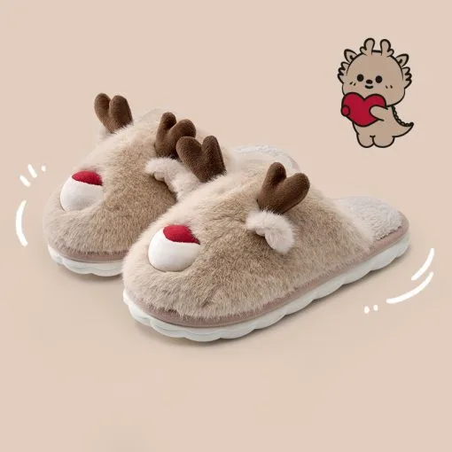 Cartoon Cotton Slippers Inner Velvet Insulated Cotton-padded Shoes - Image 2