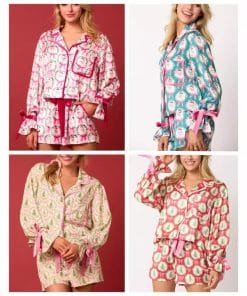 2 Pcs Women's Christmas Pajama Set Santa Tree Print Lapel Neck Button-up Long Sleeve Tops Shorts Loungewear Outfit 15 dbc0574d 47fa 4461 a3c8 370703cfb4ec
