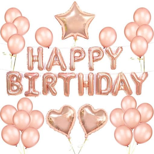 Birthday Balloon Happy Birthday Set – Rose Gold Party Decorations - Image 2