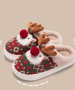 Cute Christmas Elk Plush Slippers Winter Ins Fashion Non-slip Floor Bedroom Home Slippers For Women Fuzzy House Shoes 12 e06de4c7 82a5 40c1 a859 e8bf0b82ca82