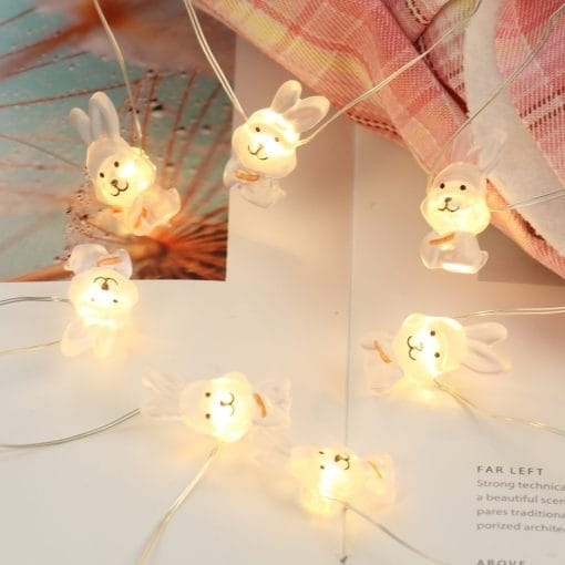 Easter LED Bunny String Lights Easter Decoration For Home Carrot Rabbit Fairy Light Supplies Happy Easter Gifts Party Favor - Image 3