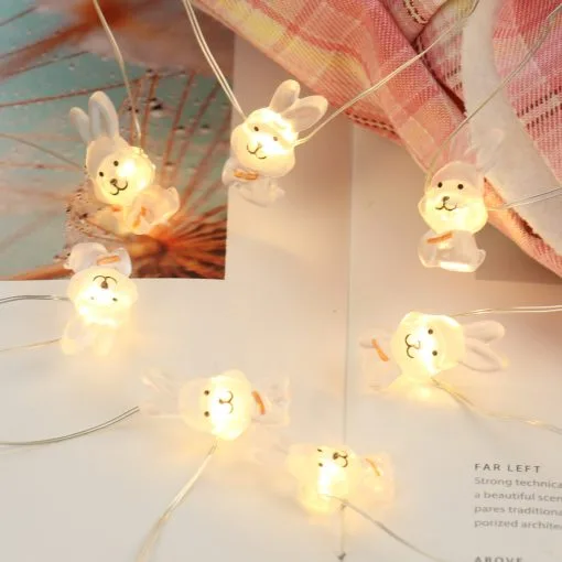 Easter LED Bunny String Lights Easter Decoration For Home Carrot Rabbit Fairy Light Supplies Happy Easter Gifts Party Favor - Image 3