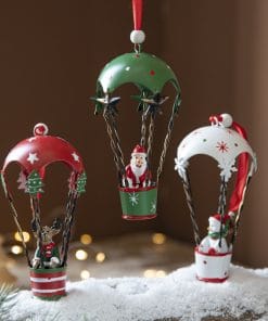 Nordic Iron Christmas Hot Air Balloon Parachute Pendant Creative Decorations Tree Charms Hangings