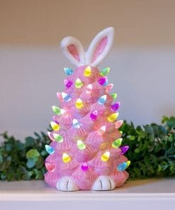 Easter Bunny Shape Ceramic Tree Decorations Spring Easter Bunny Glow Ornaments Easter Bunny Tree
