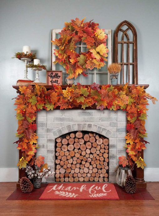 Thanksgiving Rattan Maple Rattan Decoration - Image 2
