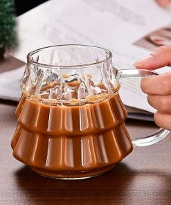 Christmas Glass Coffee Ice Transparent Mug With Handle