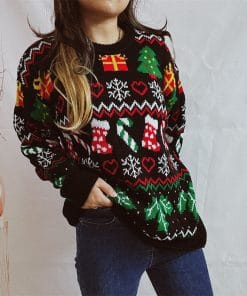 Women's Stylish Loose Round Neck Long-sleeved Sweater 14 e982a862 53e5 4f02 916e 4057245f6e3b