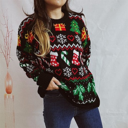 Women's Stylish Loose Round Neck Long-sleeved Sweater - Image 6