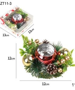 Christmas Candle Metals Candlestick Wreath Artificial Pinball Pinecone Candle Holder Fake Leaves Xmas New Year Home Table Decor 18 eb978d80 53fa 4fb1 be5e f8e4417689b1
