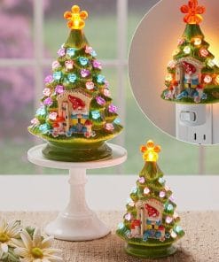 Ceramic Luminous Tree Desktop LED Ornaments Small Night Lamp