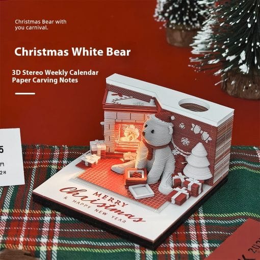 Christmas Gift 3d Three-dimensional Calendar Paper Carving Note - Image 2