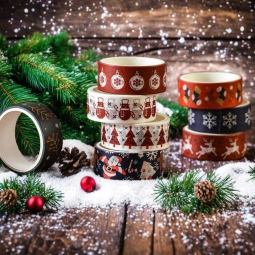 Creative Christmas Gift And Paper Adhesive Tape Journal Tape Christmas Decoration Material Cute Christmas Tape - Image 10