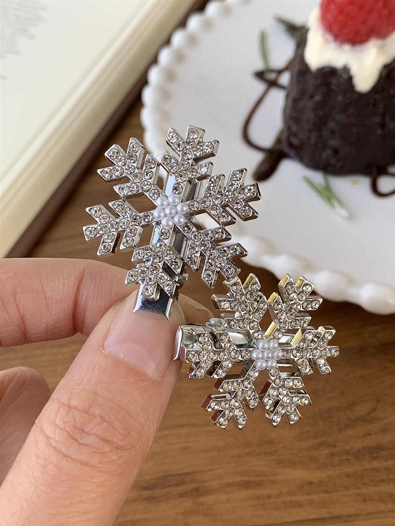 Cyrstal Snowflake Pearl Hair Clip Winter Girls Small Sweet Bobby Pins Women Fashion Retro Flower Hairside Headwear Accessories Hair Jewelry 11 Cyrstal Snowflake Pearl Hair Clip Winter Girls Small Sweet Bobby Pins Women Fashion Retro Flower Hairside Headwear Accessories Hair Jewelry - Image 9