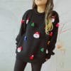Women's Cute Fashion Santa Claus Three-dimensional Decoration Round Neck Long Sleeve Sweater 2 fc4d87a0 9c46 4466 996b b4a93bd2daa7
