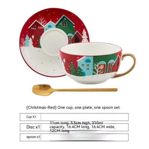 Ins Christmas Ceramic Cup Dish Kitchen Gadgets - Image 2
