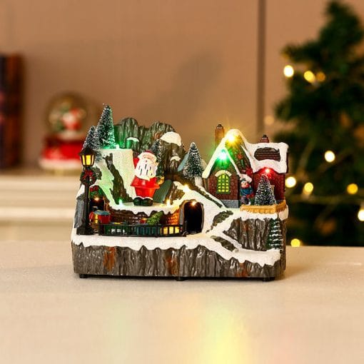 Christmas Rotating Resin Luminous Music Box Ornaments - Image 10