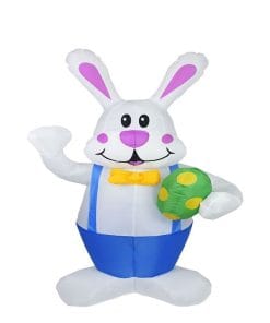 1.9M Easter Inflatable Bunny With LED Light Airblown Bunny Easter Decoration