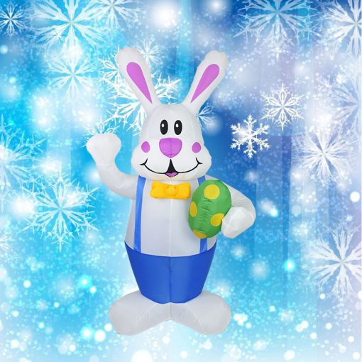 1.9M Easter Inflatable Bunny With LED Light Airblown Bunny Easter Decoration - Image 5