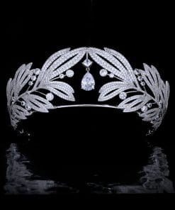 Royal Vintage Laurel Leaf Big Crown Bridal Zircon Crown 11 0bdf112e afcb 4276 9b74 4c18db7e988b