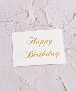 Valentine's day gold embossed thank you card