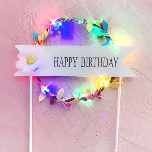 Creative Birthday Cake Round Garland Light Inserts - Image 2