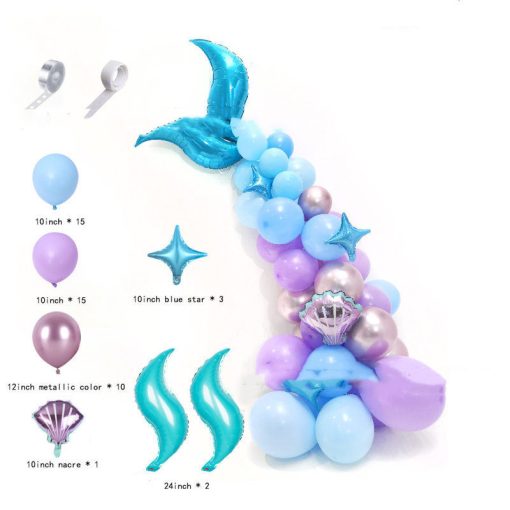 New Mermaid-Themed Birthday Party Latex Balloon Set - Image 4
