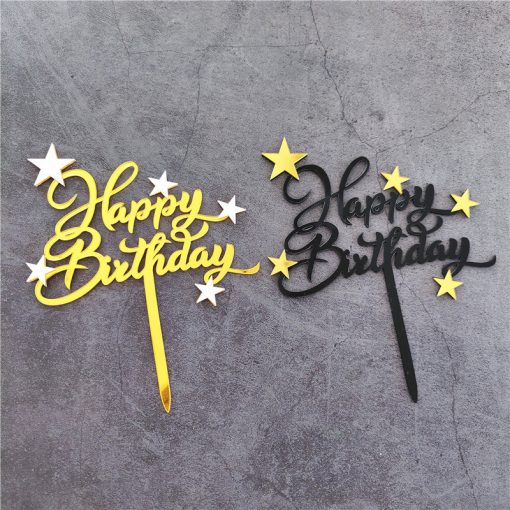 Black Gold Platinum Five-pointed Star Cake Insert - Image 2