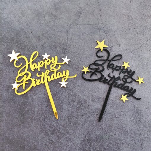 Black Gold Platinum Five-pointed Star Cake Insert - Image 3