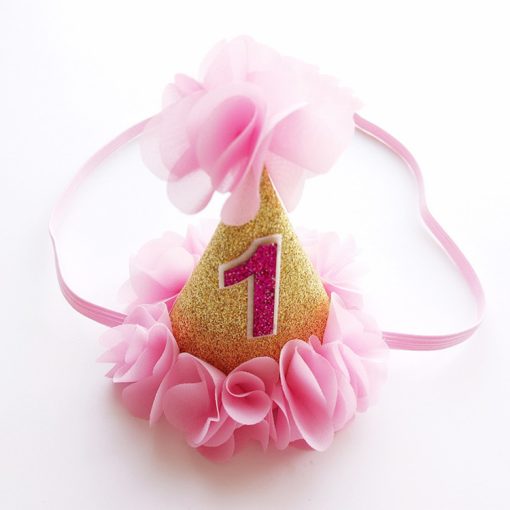 Children's Birthday Hat Gift Headband Headband Hair Accessories Baby Year Old Hat Crown - Image 6