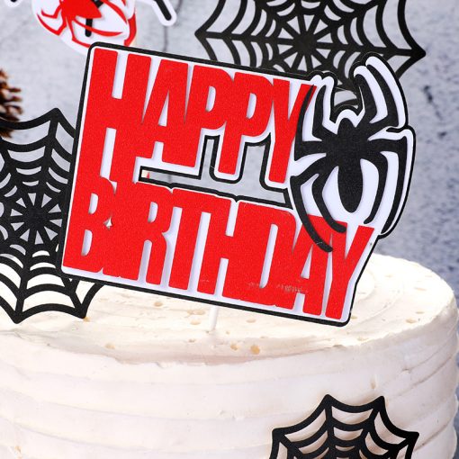 Cake Decoration Spider Spider Web Spider Plugin Children's Birthday Cake Insert Card - Image 5
