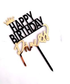 Crown Happy Birthday King Queen Princess Prince Acrylic Cake Insert