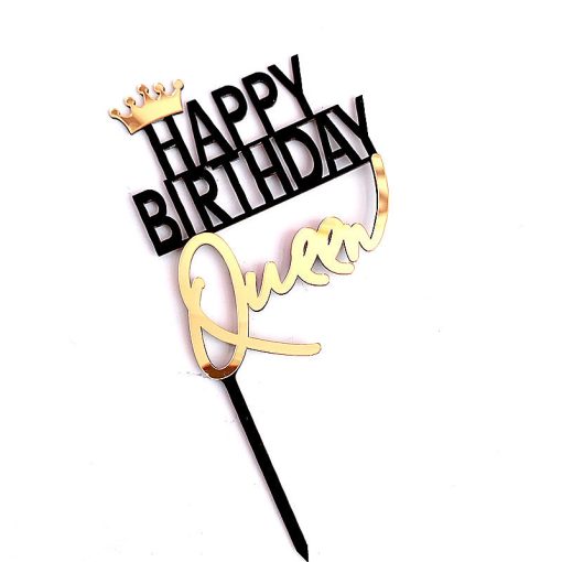 Crown Happy Birthday King Queen Princess Prince Acrylic Cake Insert - Image 5