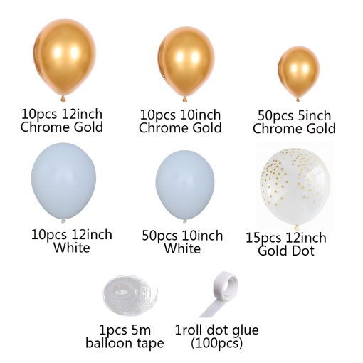 White Latex Balloon Chain Birthday Wedding Party Festive Birthday Atmosphere Layout - Image 4