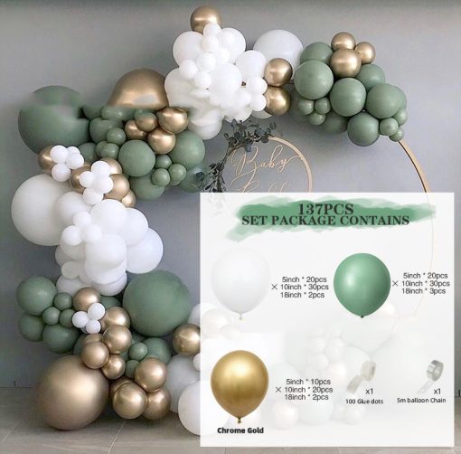 New Retro Green Platinum Balloon Package Wedding Balloon Package  Birthday Party Decoration - Image 2