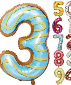 Donut Number Aluminum Foil Balloon Birthday Party Decoration