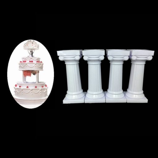 4pcs Pillars Wedding Cake Stands Cake Decorating Tools Multi-layered Roman Column Support Stand Decor 7.5cm 12.5cm 17cm - Image 3