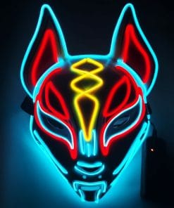 Glowing Cat Face Mask For Women Demon Slayer Cold Light Fox Mask Masquerade Cosplay Props Bar Haunted House Christmas Decor 17 1654237266482