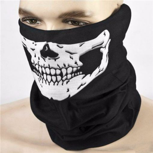 Halloween Skull Party Scarves Mask Masquerade Mardi Gras Black Neck Scary Motorcycle Multi Function Headwear Masks Neckwear - Image 3