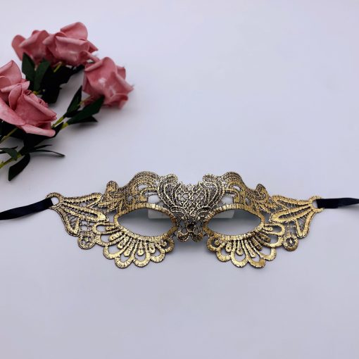 Halloween Adult Princess Masquerade Golden Lace Mask Bronzing Half Face Eye Mask For Women - Image 6