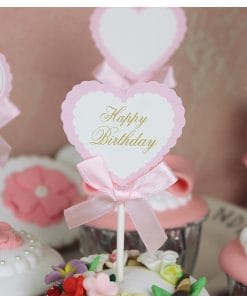 Birthday Cake Decoration Blank Writable Bowknot Flower