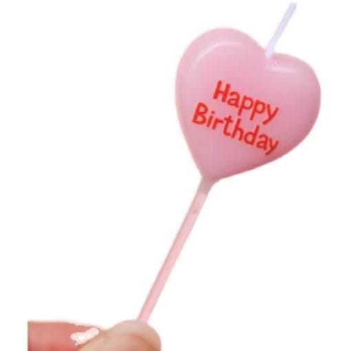 Love-shaped Happy Birthday Cake Decorated With Candles - Image 4