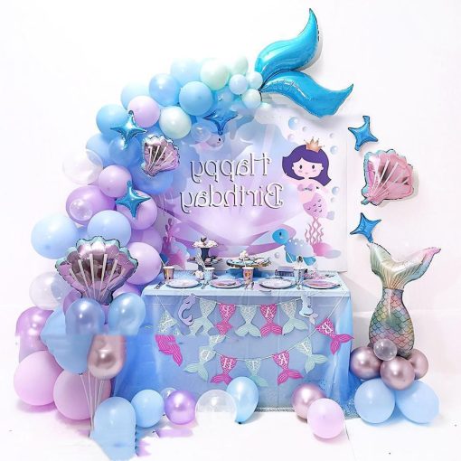 New Mermaid-Themed Birthday Party Latex Balloon Set