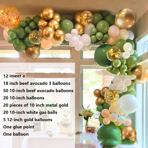 Avocado Green Balloon Set Shape Decoration Birthday Party - Image 4