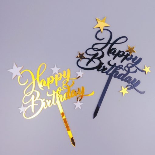 Black Gold Platinum Five-pointed Star Cake Insert