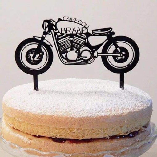 Motorcycle Car Birthday Cake Insertion Party Decoration - Image 3